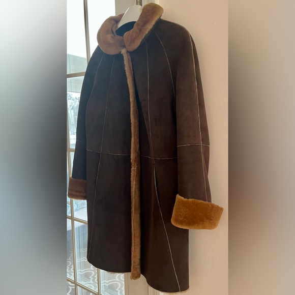 Opifix women’s shearling sheepskin coat, made in Italy. Size EU 40- US 8/10 - Picture 4 of 14